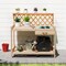 Wooden Garden Potting Bench Table with Lattice Trellis Workstation